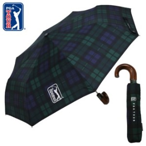PGA 3단자동 글렌체크우드 우산