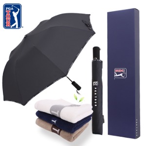 PGA 2단 로고바이어스+130g 면사타올 우산선물세트